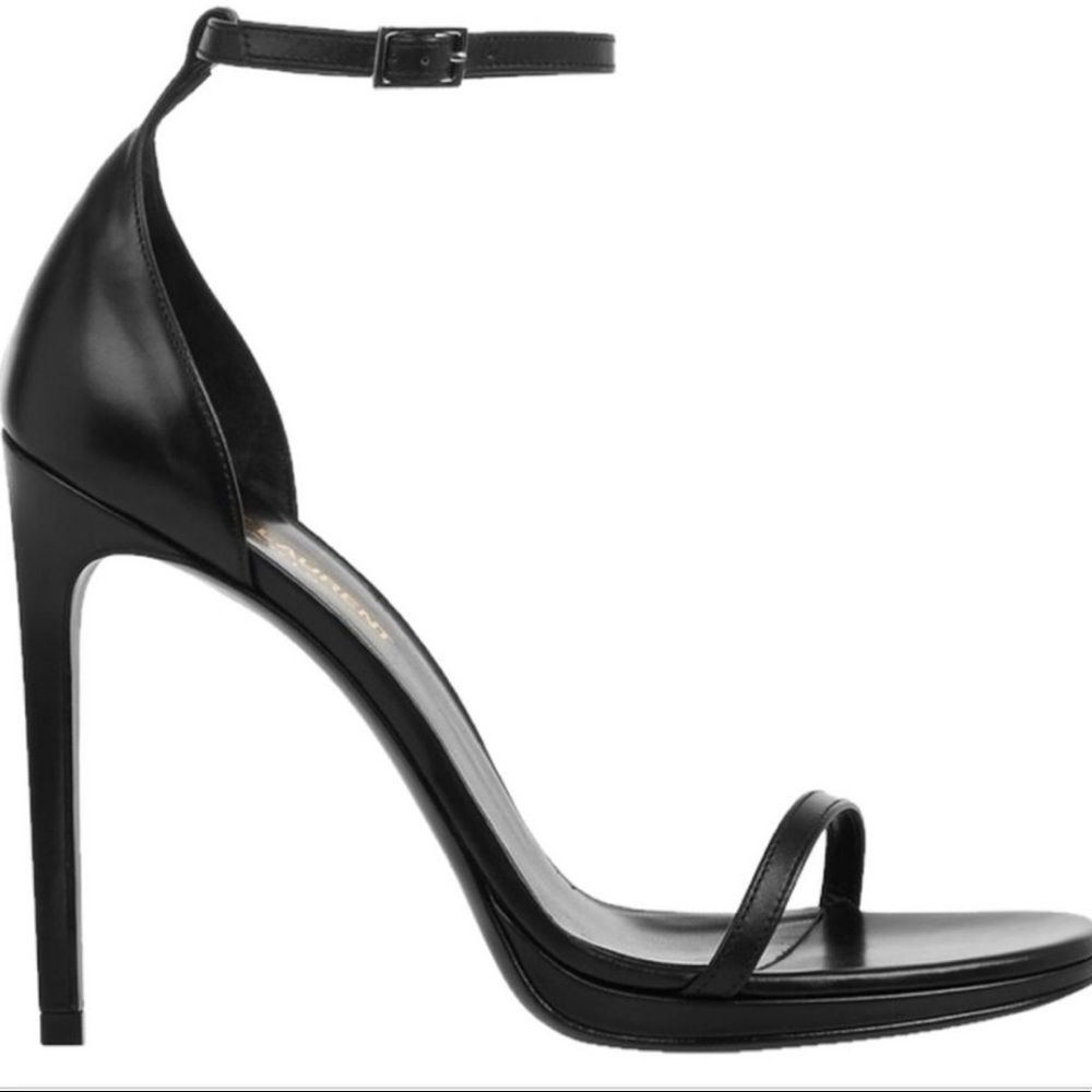 Yves Saint Laurent Black Jane Leather Heeled Sandals